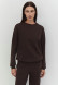 Deep taupe color basic women three-thread insulated sweatshirt